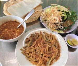 Famous fish salad in Nam O fishing village 1